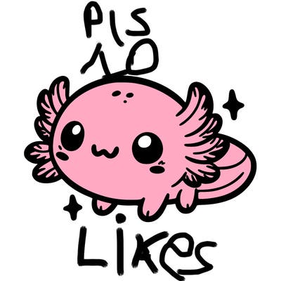 cute easy baby axolotl