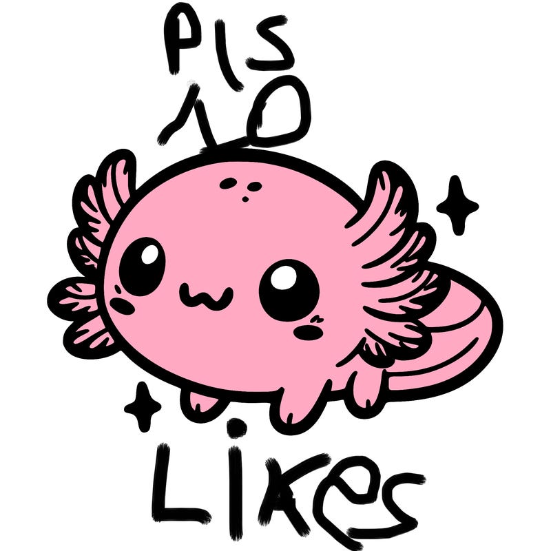 cute easy baby axolotl