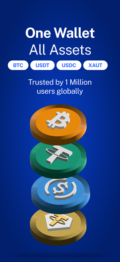 Speed Wallet: Buy Bitcoin - Speed Wallet interface showing support for Bitcoin USDT USDC and XAUt assets