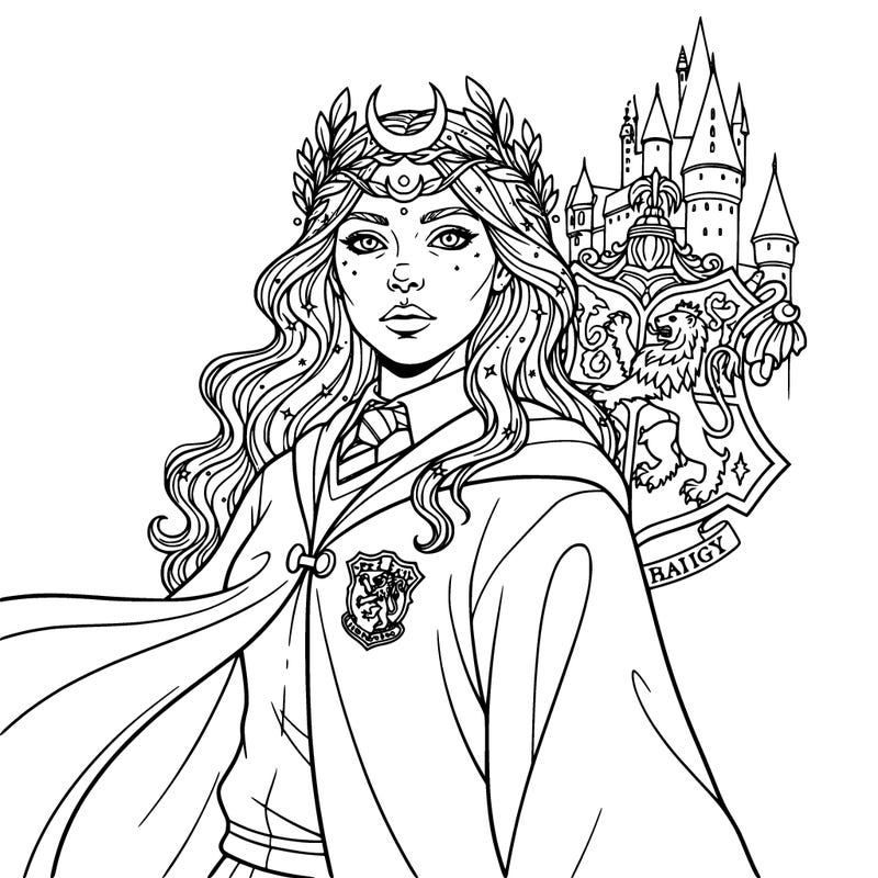 godess girl from hogwarts griffindor head to shoulders