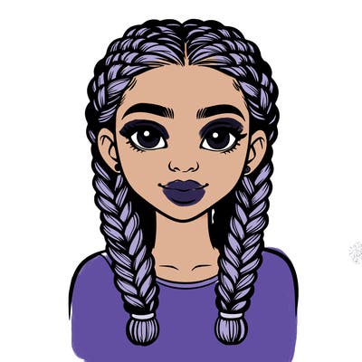 realistic girl with braids