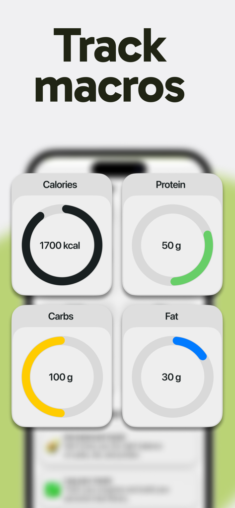 Food Calorie Tracker: Holli AI - Holli AI app interface displaying calorie and macronutrient tracking progress with circular charts