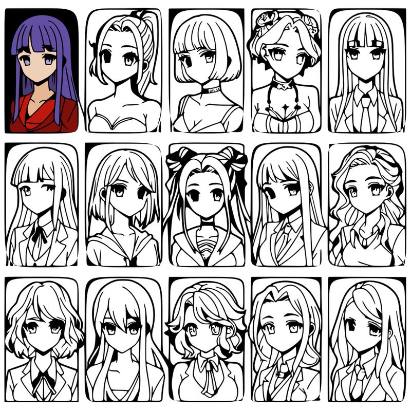 girls that look diffrent anime