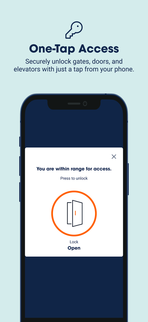 Public Storage - Public Storage mobile app showing the one-tap access feature to unlock facility gates