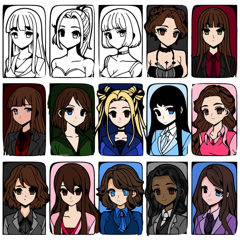 girls that look diffrent anime