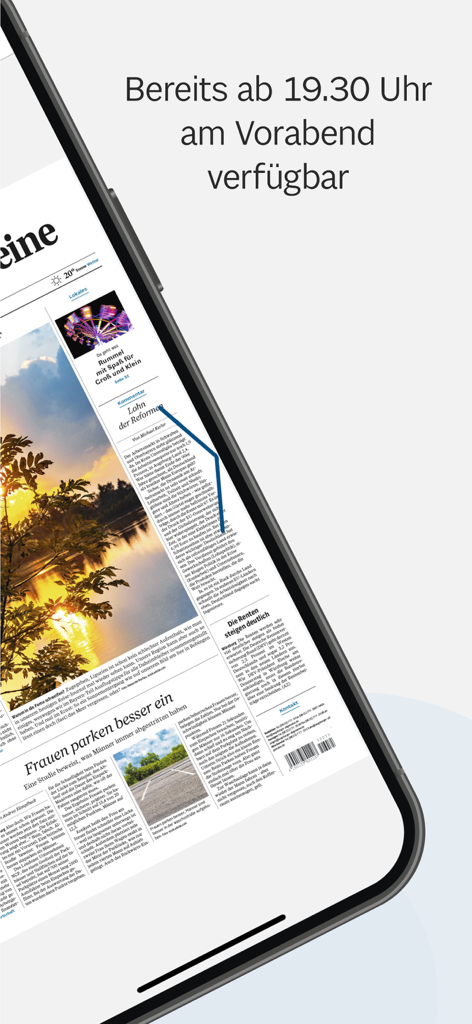 A smartphone screen displaying the Augsburger Allgemeine digital newspaper app
