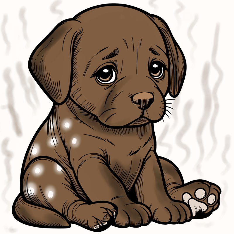 realistic sad puppy