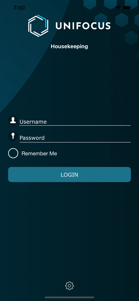 Login screen of the KNOW HK Housekeeping app with Unifocus branding showing username and password fields