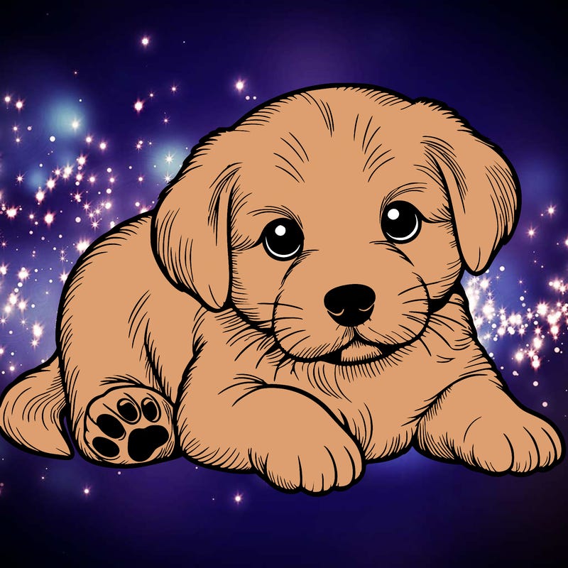 a cute realistic puppy