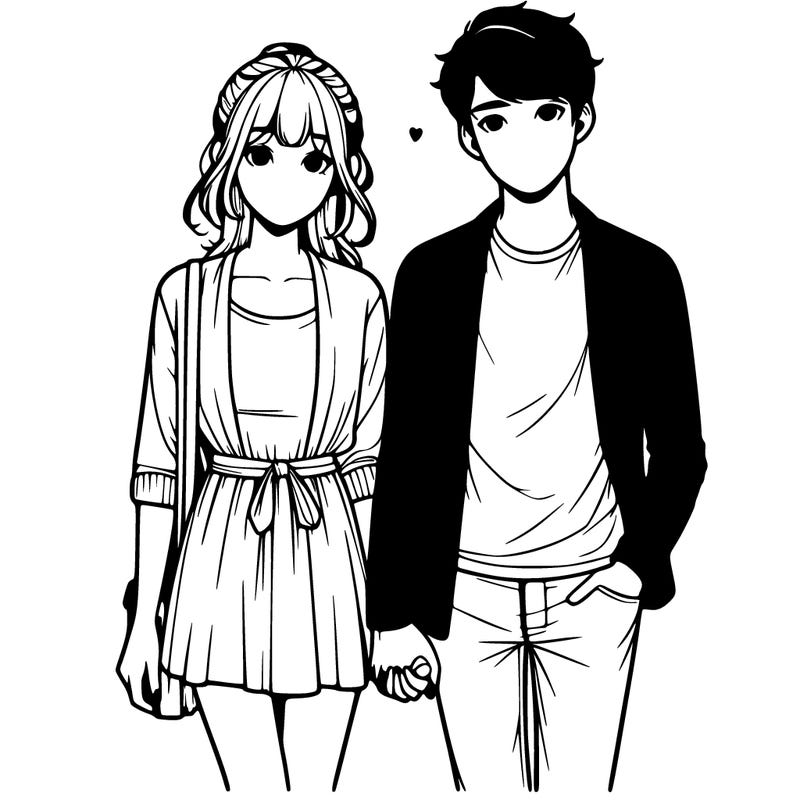 realistic couple holding hands