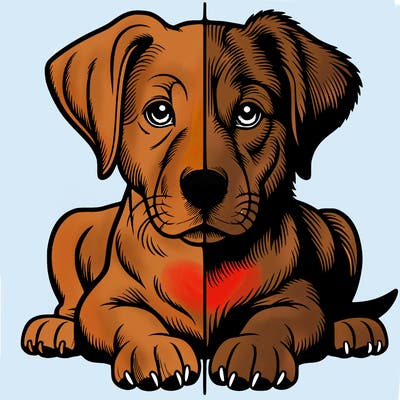 realistic dog split picture