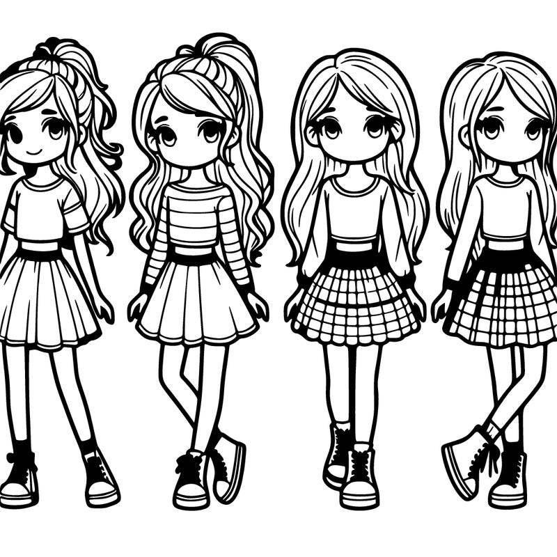 girls in skirts and tops