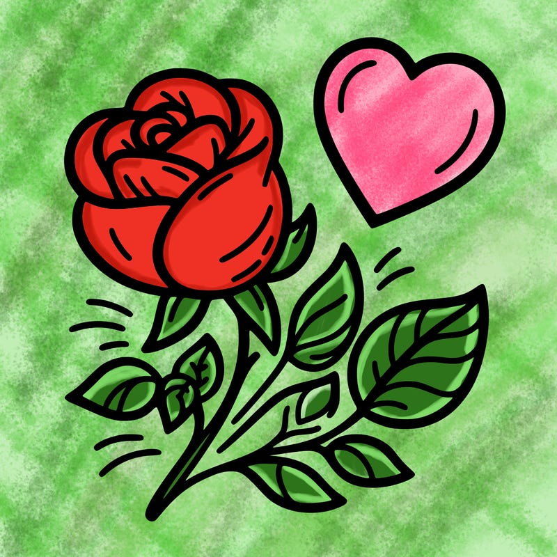 rose and heart