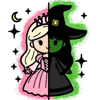 split princess and witch
