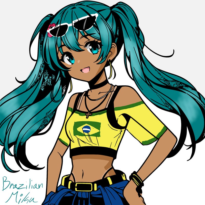 anime girl wearing crop top