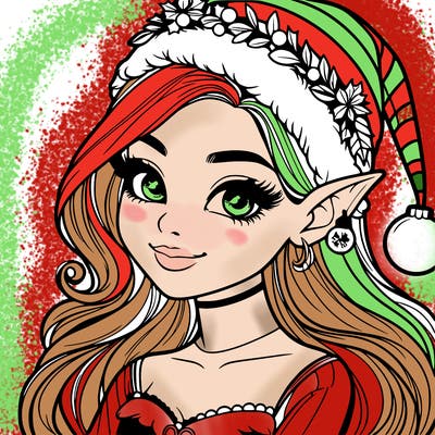 christmas girl elf realistic
