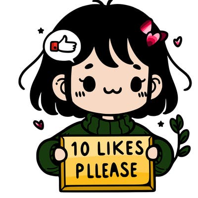 a girl with a sign that says 10 likes please