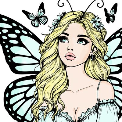 butterfly fairy realistic girl