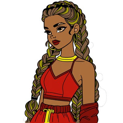 beautiful woman with braided hair crop top