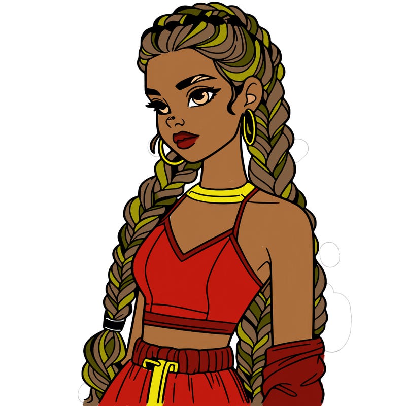 beautiful woman with braided hair crop top