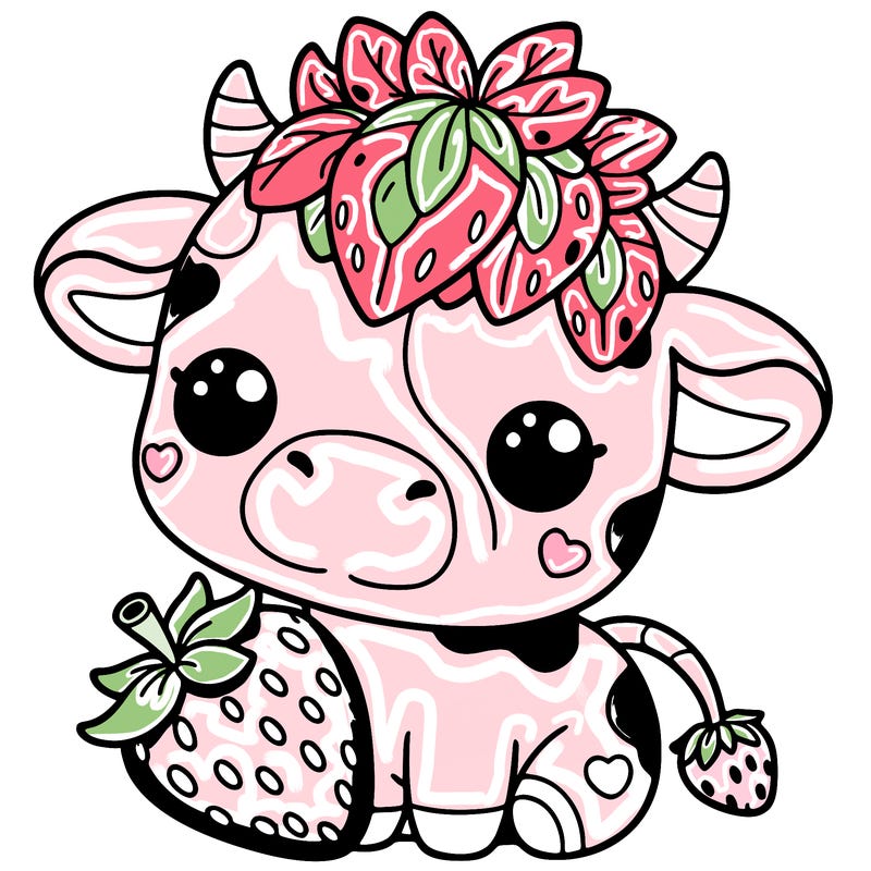 cute strawberry cow
