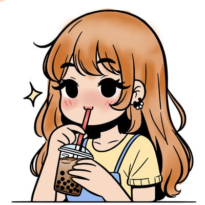 girl drinking boba