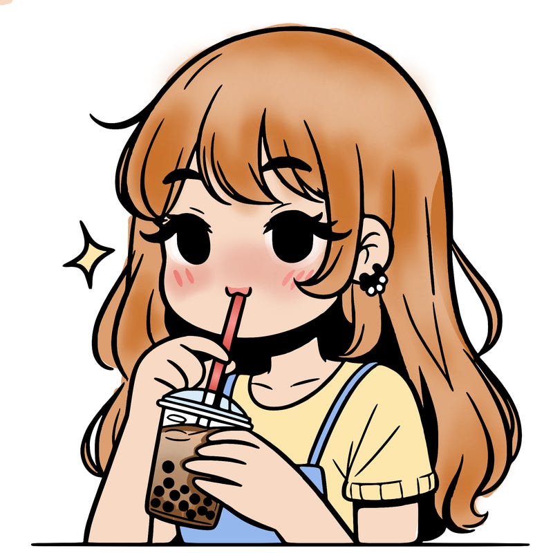 girl drinking boba