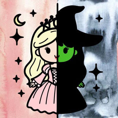 split princess and witch