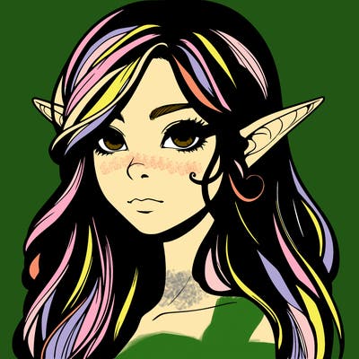 elf girl realistic dark fantasy