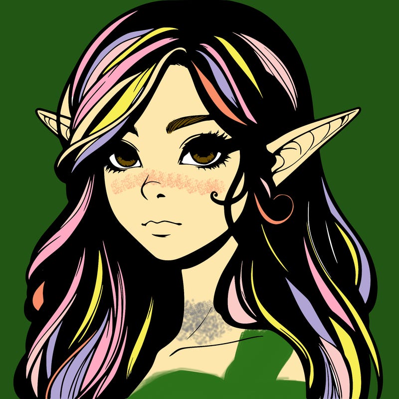 elf girl realistic dark fantasy