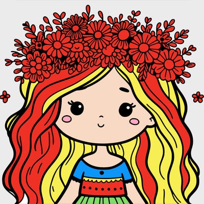 girl with flowers crown