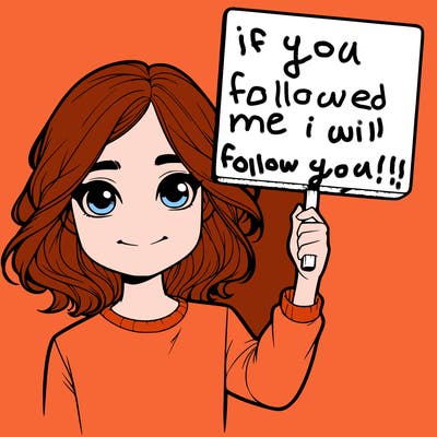 realistic girl holding up a sign