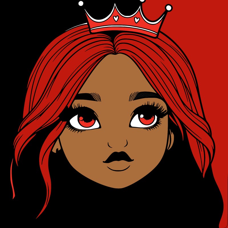 a realistic girl with a crown on