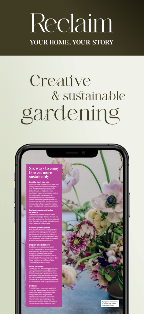 RECLAIM. - RECLAIMマガジンから持続可能なガーデニングの記事を表示するスマートフォン