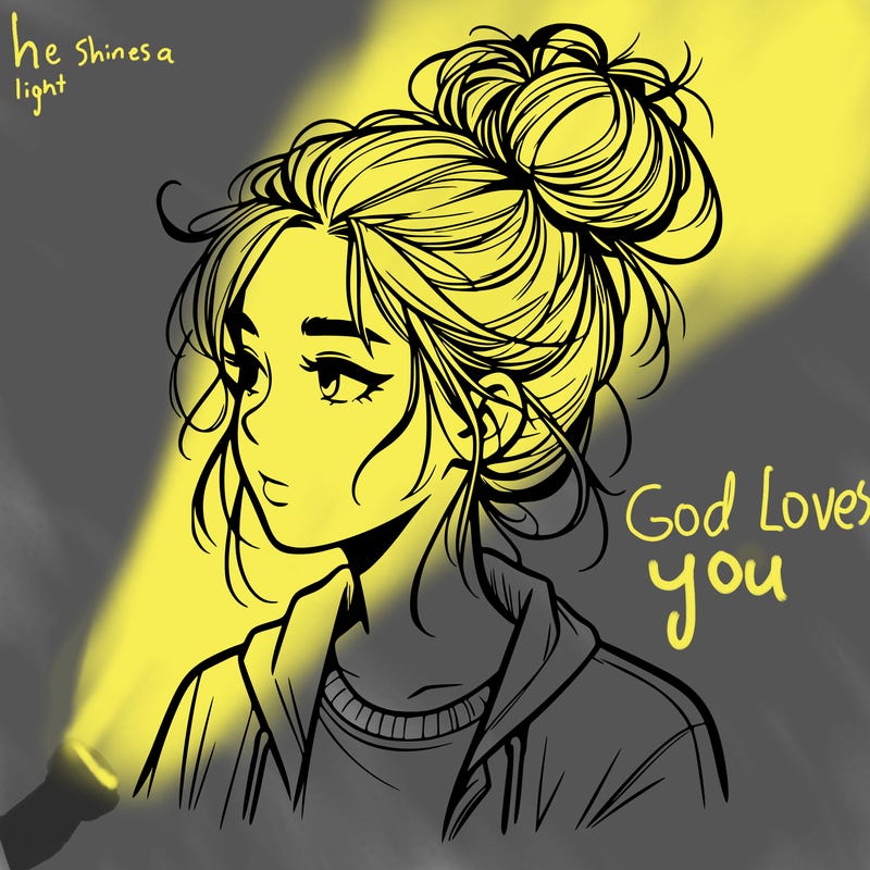 realistic teenage girl with a messy bun