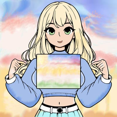 girl holding a blank sign in a long sleeve crop top