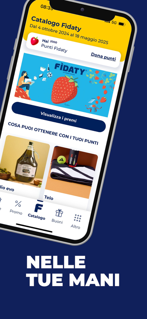Esselunga - Esselunga app screen showing the Fidaty loyalty rewards catalog with points and prize options