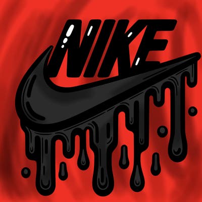 dripping nike logo