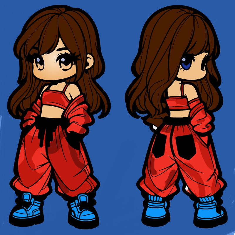 girl in crop top and baggy pants