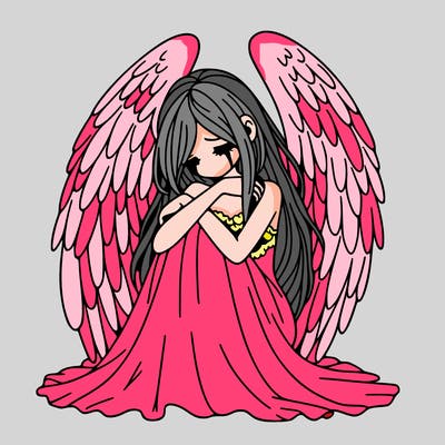 ethereal girl in grief, lonely and heartbroken