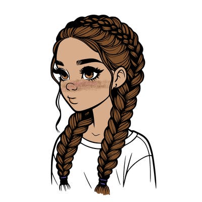 realistic girl with braids