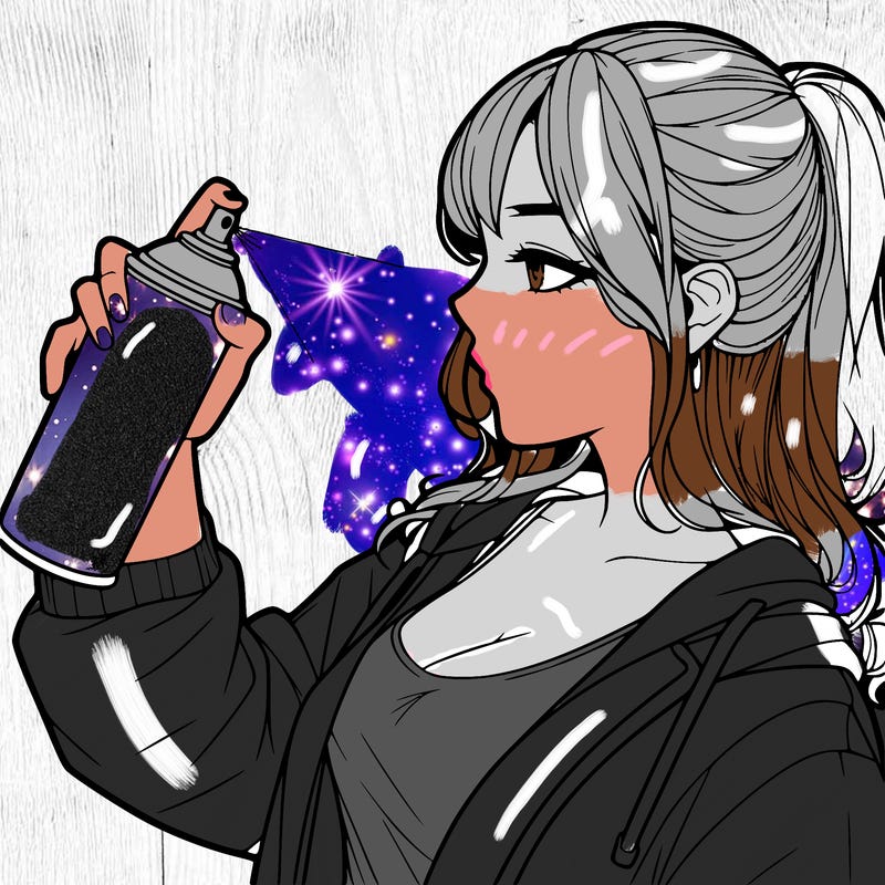 a realistic girl spray, painting