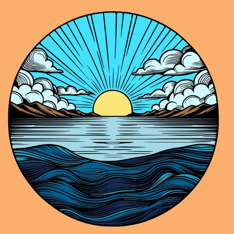 realistic sunset