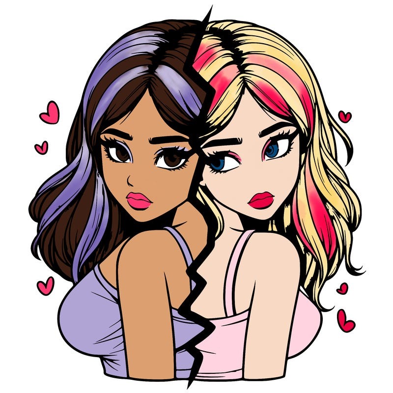 realistic girl split