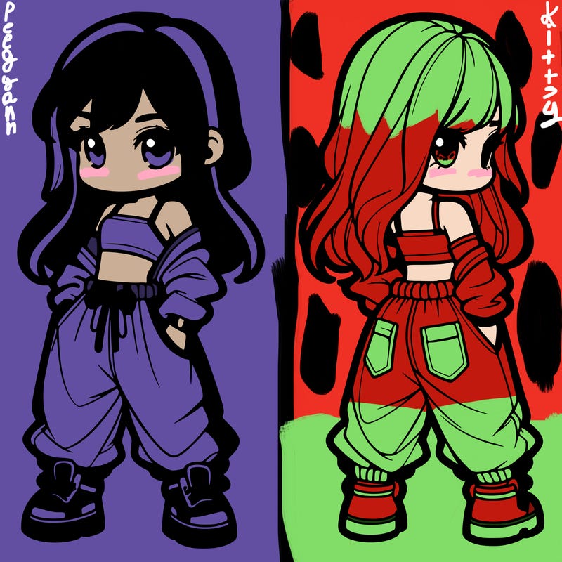 girl in crop top and baggy pants