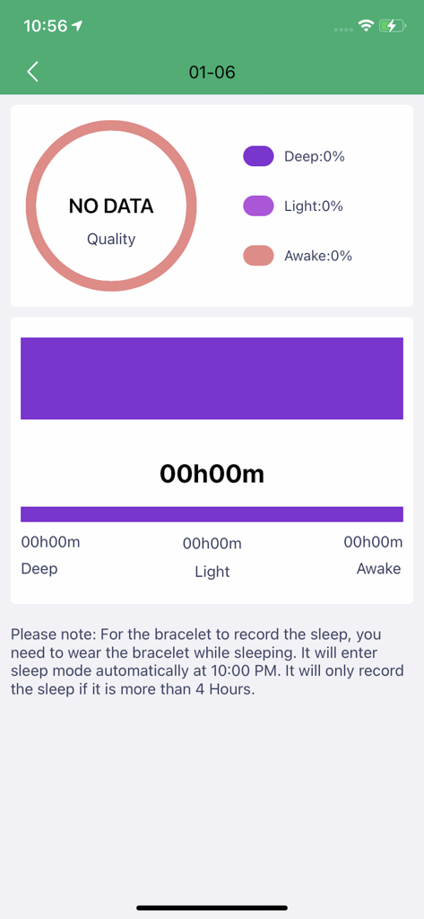 HIWATCH ULTRA GS app interface showing sleep analysis data for deep and light sleep stages