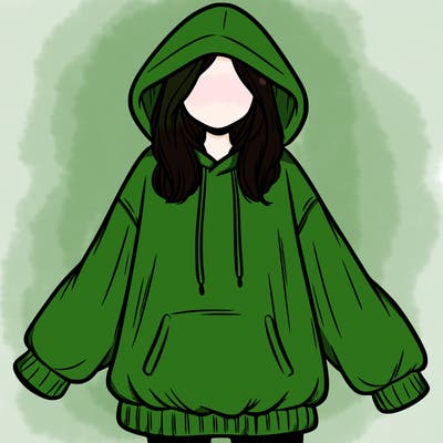 girl in oversized hoodie