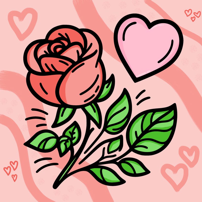 rose and heart