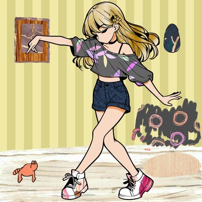 realistic girl danceing