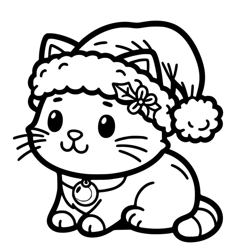 cat wearing christmas hat
